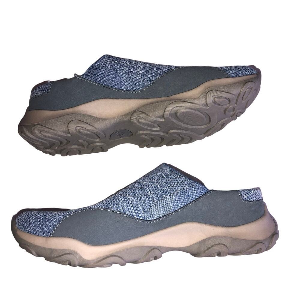 Earth Origins Talin Trail Clogs Blue Size 8 Knit Suede Comfort